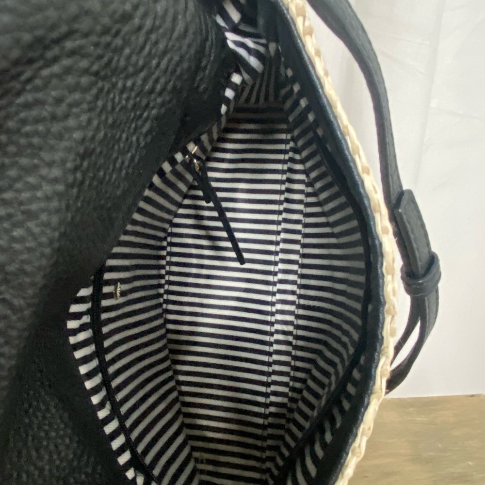 Kate Spade New York Leather and Basketweave Satchel with Crossbody Strap - Picture 10 of 16